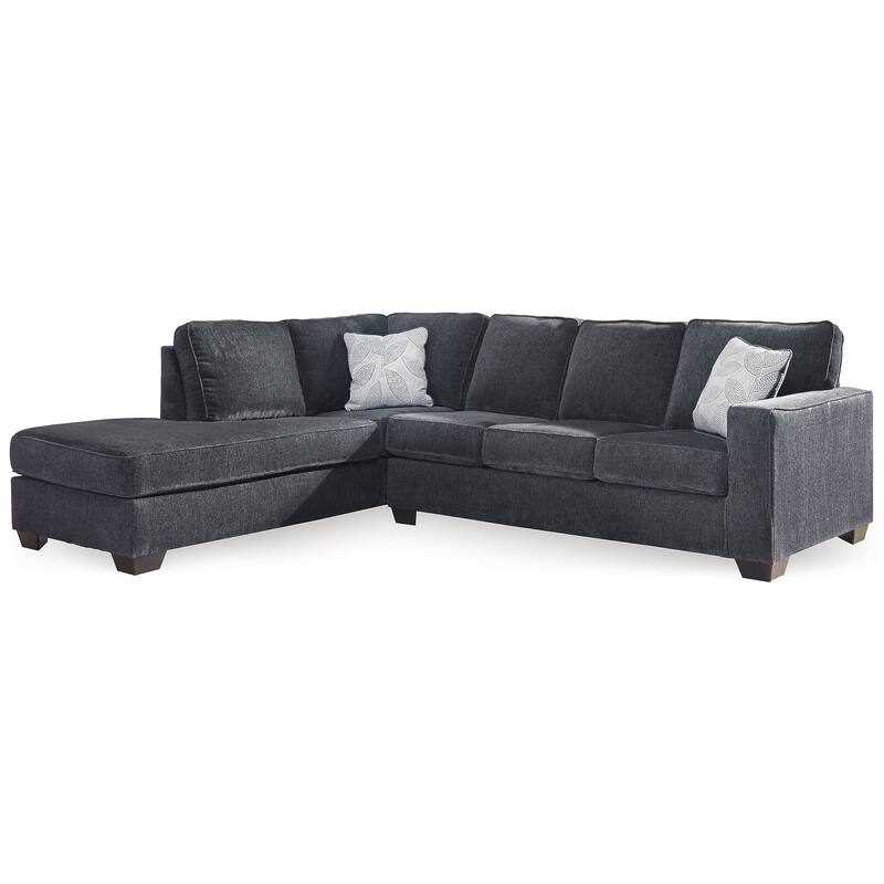 Signature Design by Ashley Altari Gray 2-Piece Sectional with Ottoman - 110" W x 90" D x 37" H
