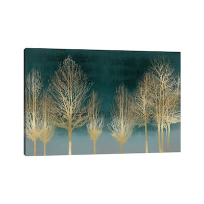 iCanvas "Gold Forest On Teal" by Kate Bennett Canvas Print