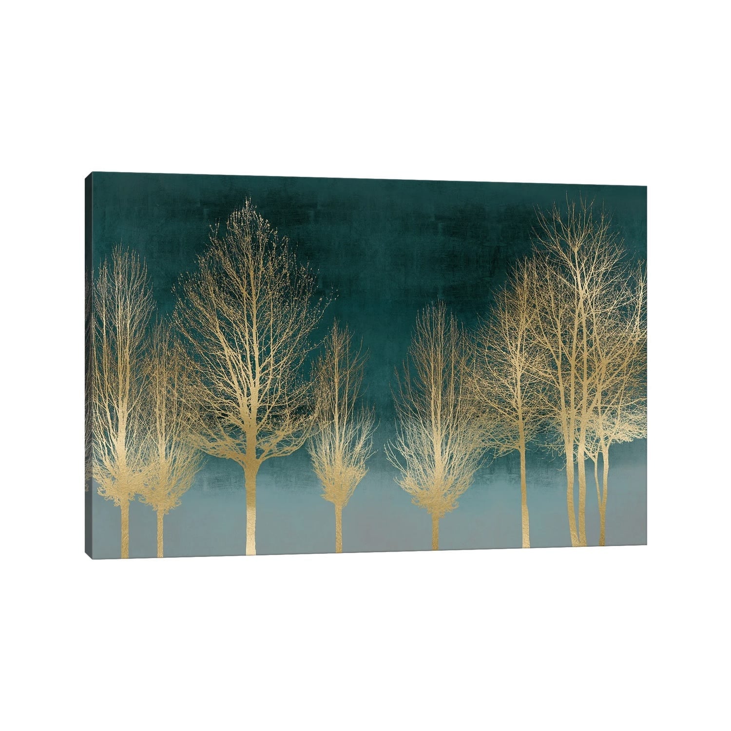 iCanvas "Gold Forest On Teal" by Kate Bennett Canvas Print
