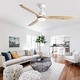 preview thumbnail 69 of 157, YUHAO SylvanAir Modern 52 in. Flush Mount Outdoor/Indoor Ceiling Fan with 3 Solid Wood Blades and DC Reversible Motor