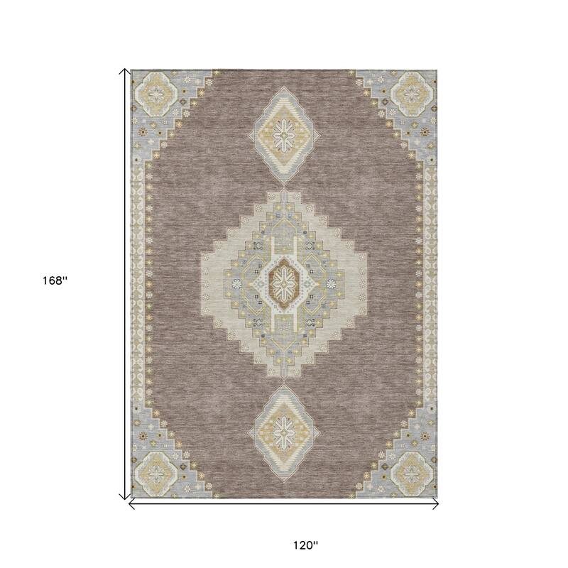 HomeRoots Oriental Traditional Rectangle Outdoor Rug