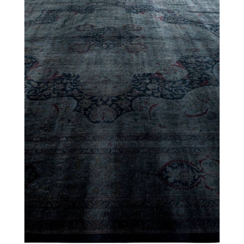 Overdyed, One-of-a-Kind Hand-Knotted Area Rug - Black - 12' 2" x 16' 3"