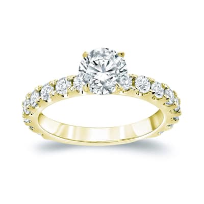 Auriya 14k Gold 2ctw Classic Round Diamond Engagement Ring (H-I, SI1-SI2)