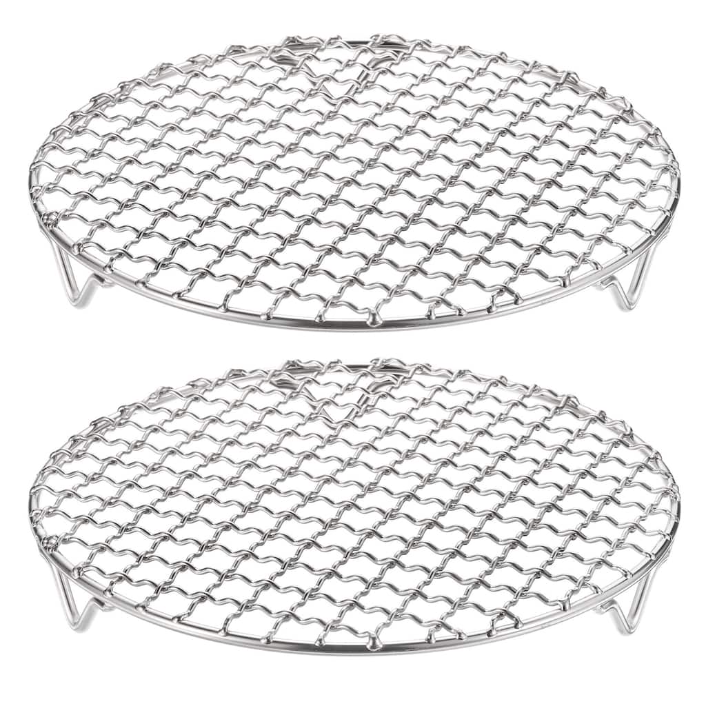 2pcs Round Cooking Rack 7.5" 201 Stainless Steel Barbecue Grill with 20mm Legs - 7.5 Inch