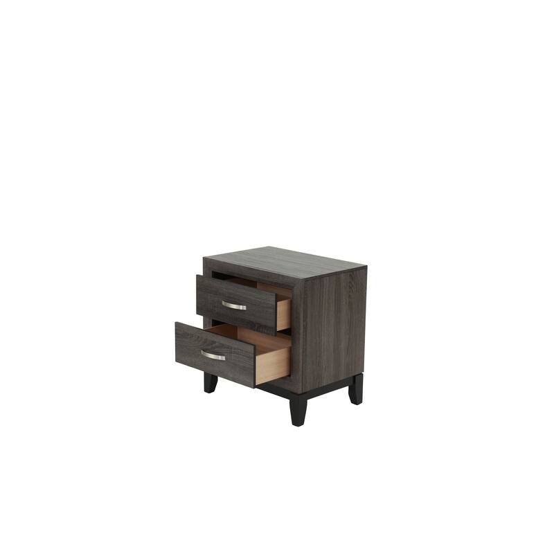 Modern Contemporary Style 4pc Bed Set Wooden Headboard Design Gray Finish Bedroom Furniture