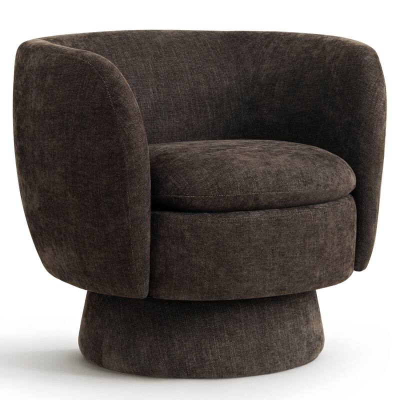 Upholstered Swivel Barrel Accent Chairs(Set of 2)