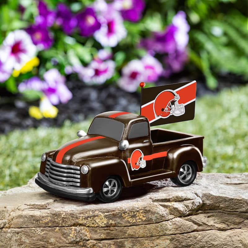 NFL Rally Truck Garden Statue with Team Flag - Cleveland Browns