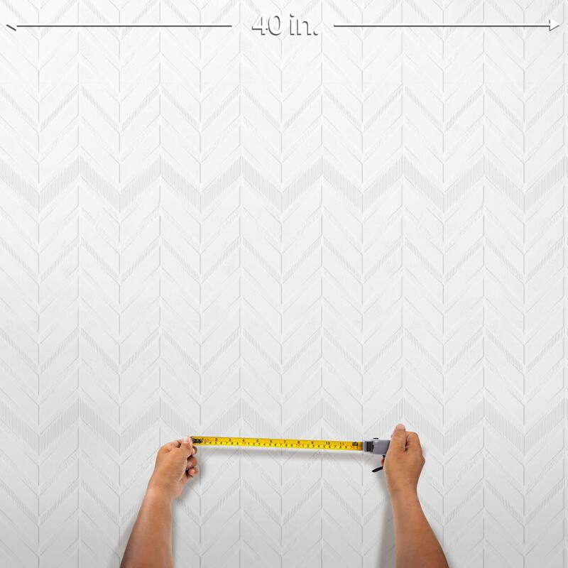 Merola Tile Lumiere Lelue Blanco 11-3/4" x 35-3/8" Ceramic Wall Tile