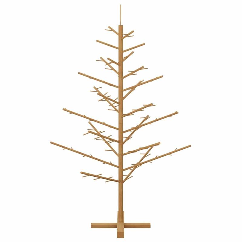 vidaXL Wooden Christmas Tree with Stand Natural/Brown Solid pine wood