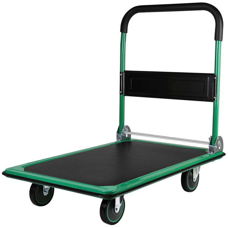 Platform Hand Truck Large Foldable Dolly Cart 360 Degree Swivel Wheels - Weight Capacity:660lbs