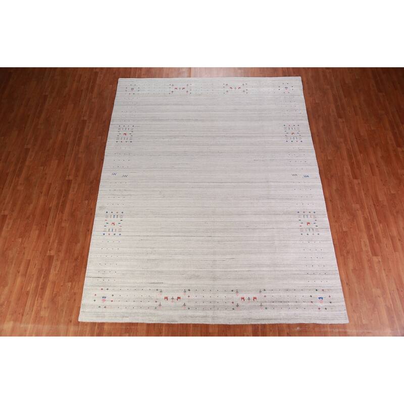 Gabbeh Indian Area Rug Handmade Living Room Silk Carpet - 8'11" x 11'7"