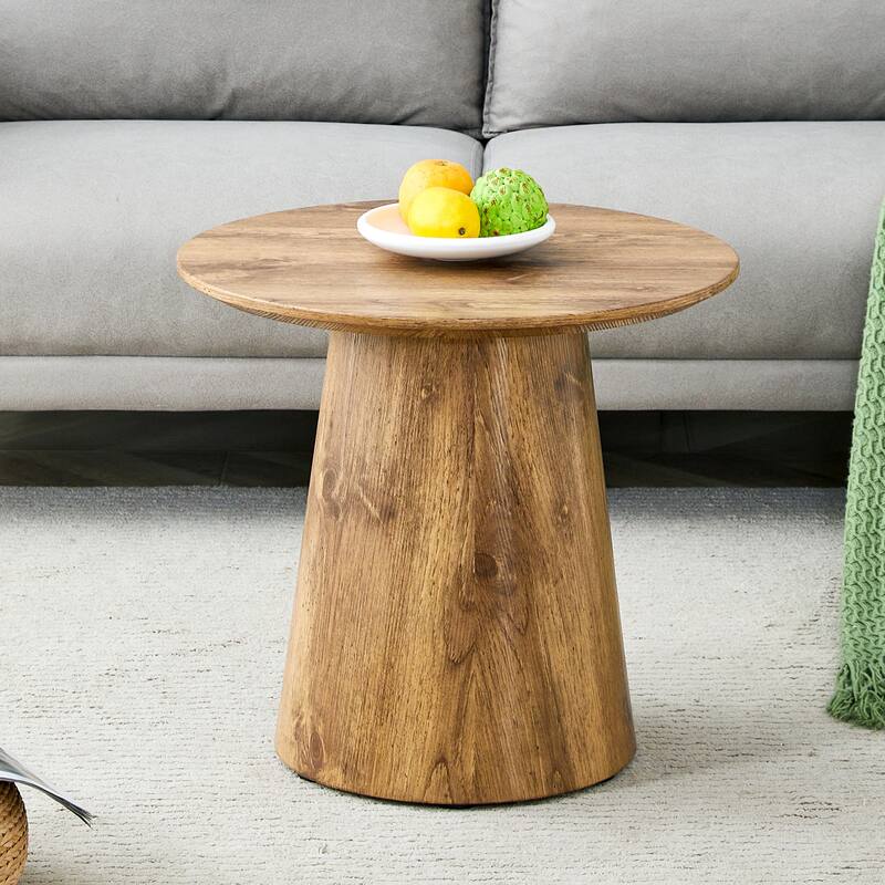 Wood Grain Mdf Round Coffee Table,Wood Grain Texture Sticker,Exquisite Wood Grain Surface,Round Tabletop Design. - Wood