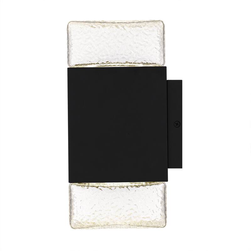 Matte Black LED Outdoor Wall Lantern from the Saxton Collection