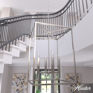 Hunter Sunjai 4 Light Modern Candle Pendant - Entry, Dining room - Caged, Glam, Candle