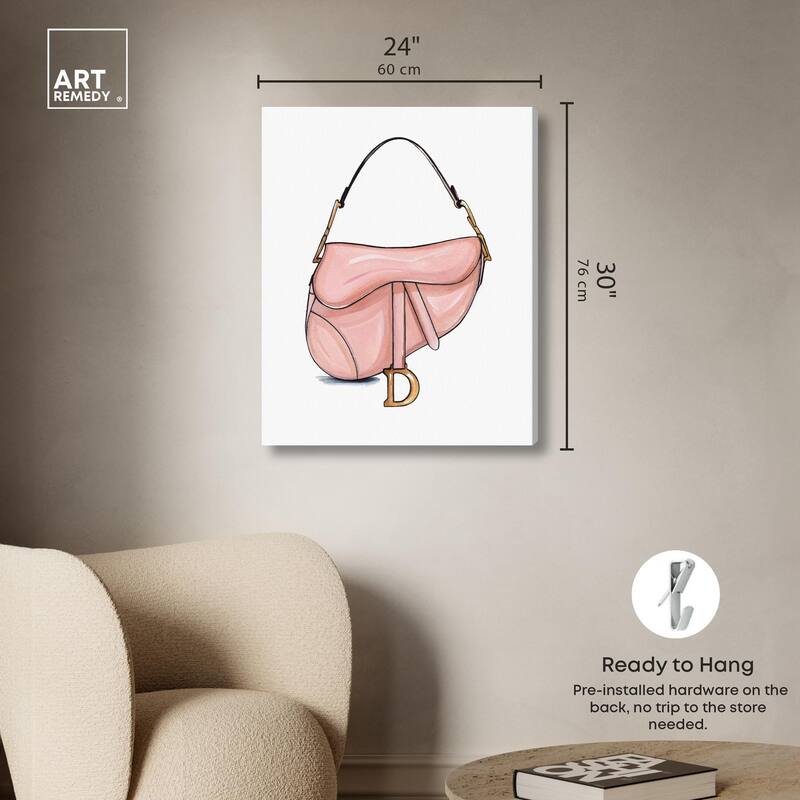 Doll Memories - Blush Pink Bag Canvas by Art Remedy, Gallery Wrapped