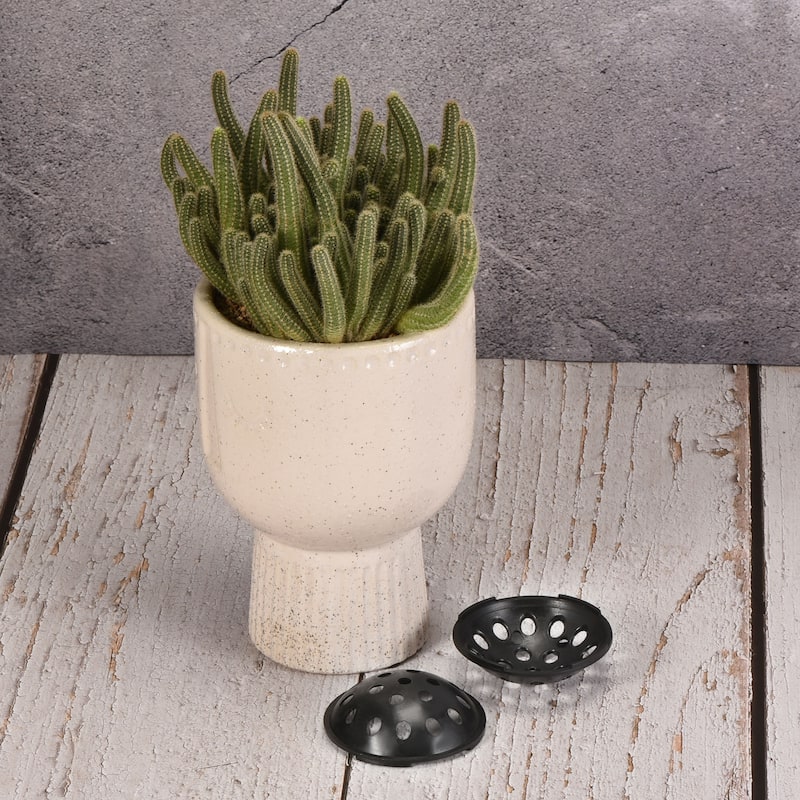 5pcs Bowl Shape Flowerpot Hole Mesh Pad Bottom Drainage 20x70mm - Black