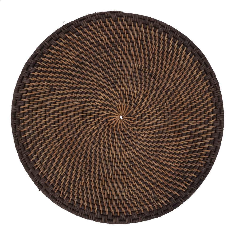 Rattan Placemats With Woven Design (Set of 4)