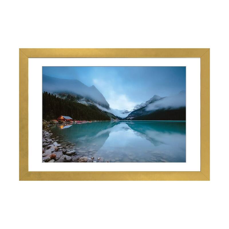 iCanvas "Dawn At Lake Louise" by Matteo Colombo PFA - Gold - 24x32x1