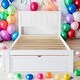 preview thumbnail 2 of 7, Twin Size Platform Bed with Under-bed Drawer, White