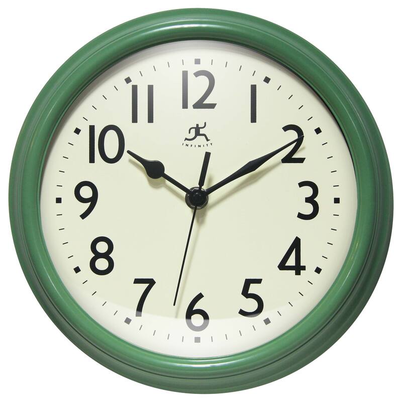 Nostalgic 9.5" Plastic Clock - 9.5 in. - Green