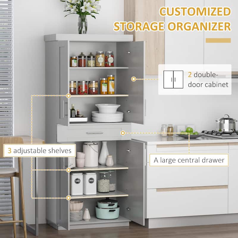Modern Kitchen Pantry Freestanding Cabinet Cupboard