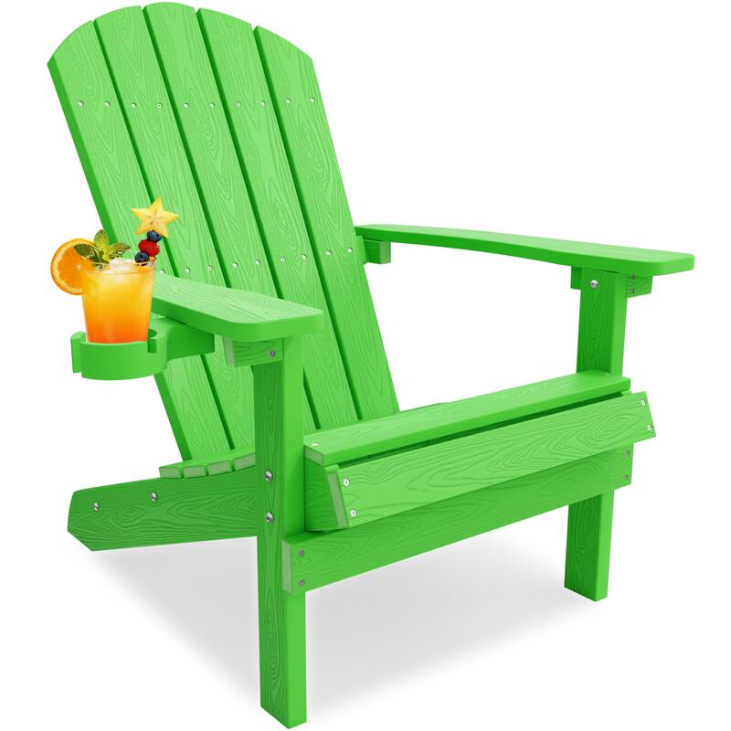 WINSOON All Weather HIPS Outdoor Plastic Adirondack Chair - Lime