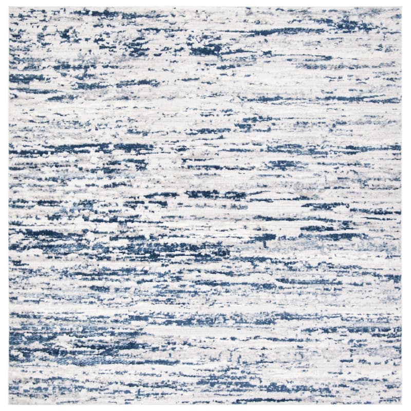 SAFAVIEH Amelia Modern Abstract Rug - 6'7" Square - Grey/Navy - Square