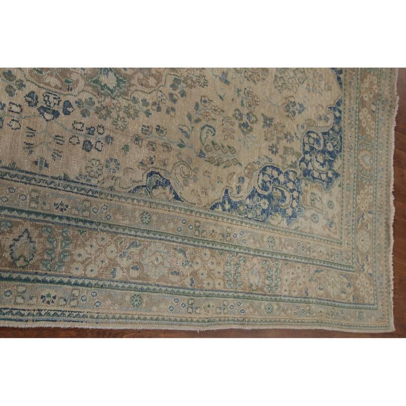 Antique Traditional Distressed Tabriz Persian Rug Handmade Wool Carpet - 6'3" x 9'9"