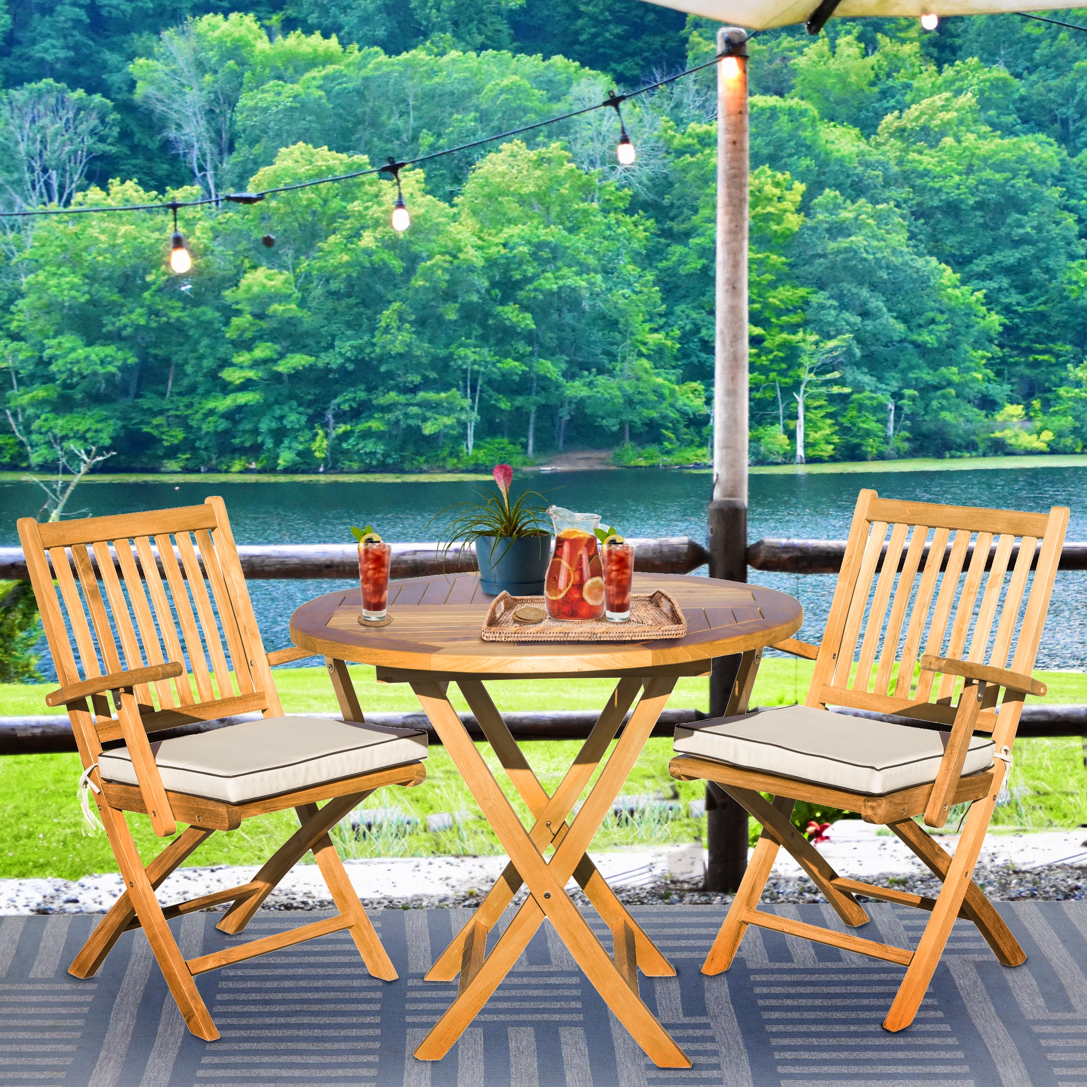 Teak 3 sales piece patio set