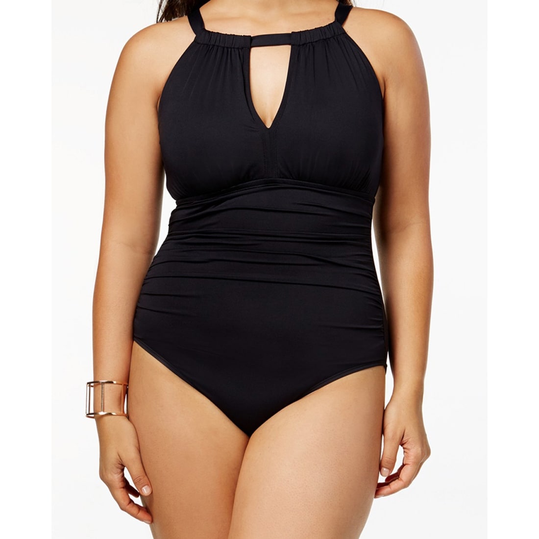 Shop Dsf Swimwear High Neck Keyhole One Piece Swimsuit Overstock 31589132
