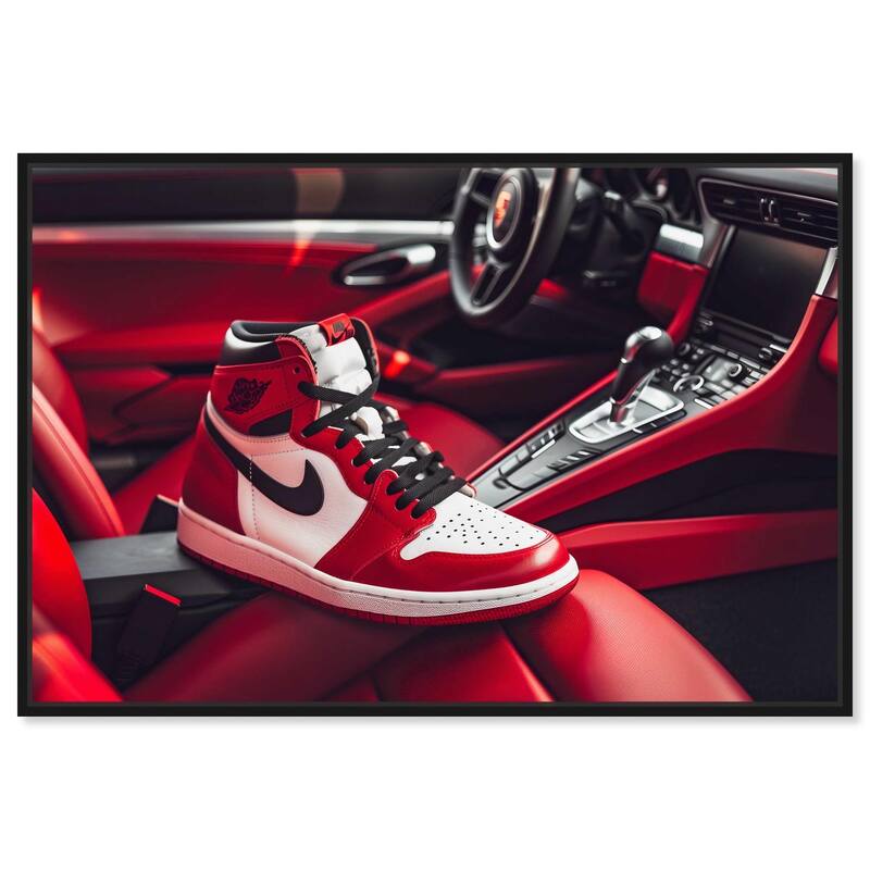 Sneaker Car Red Canvas by Art Remedy - Black - 36" x 24"