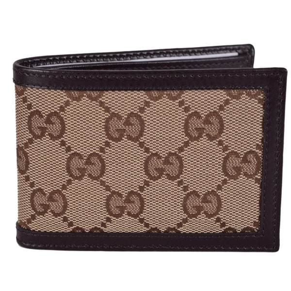 Shop Gucci Men&#39;s GG Guccissima Beige Brown Canvas Mini Bifold Wallet - Overstock - 18797899