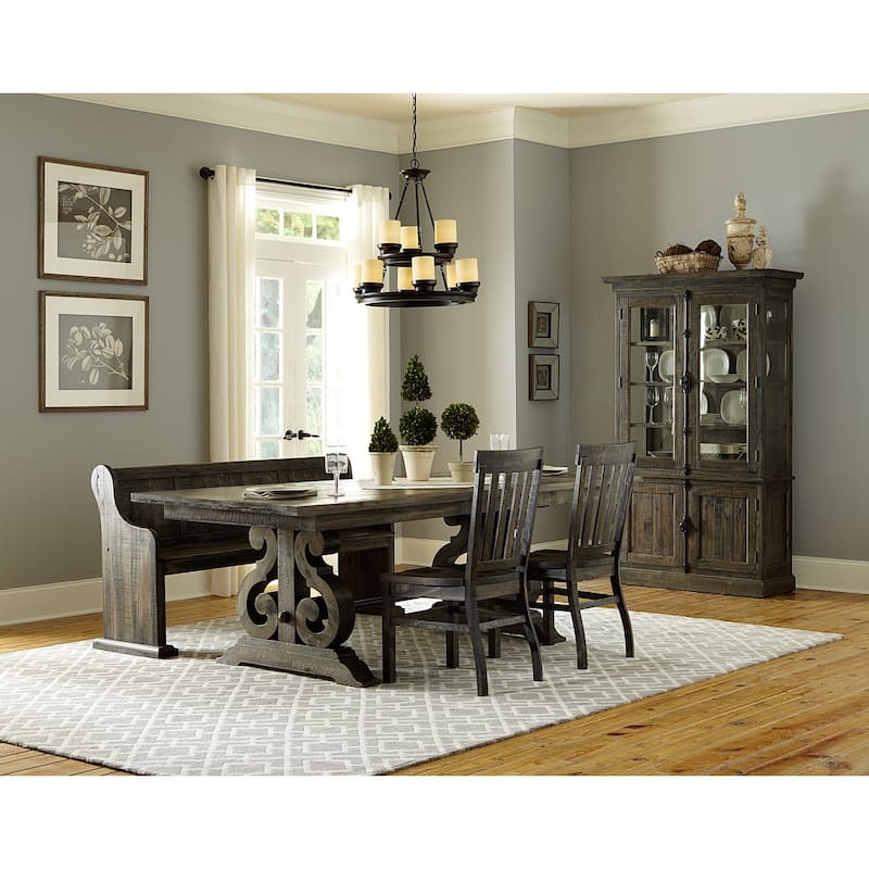 Magnussen Home Bellamy Peppercorn Bench - 67.75"W x 20.5"D x 34.38"H
