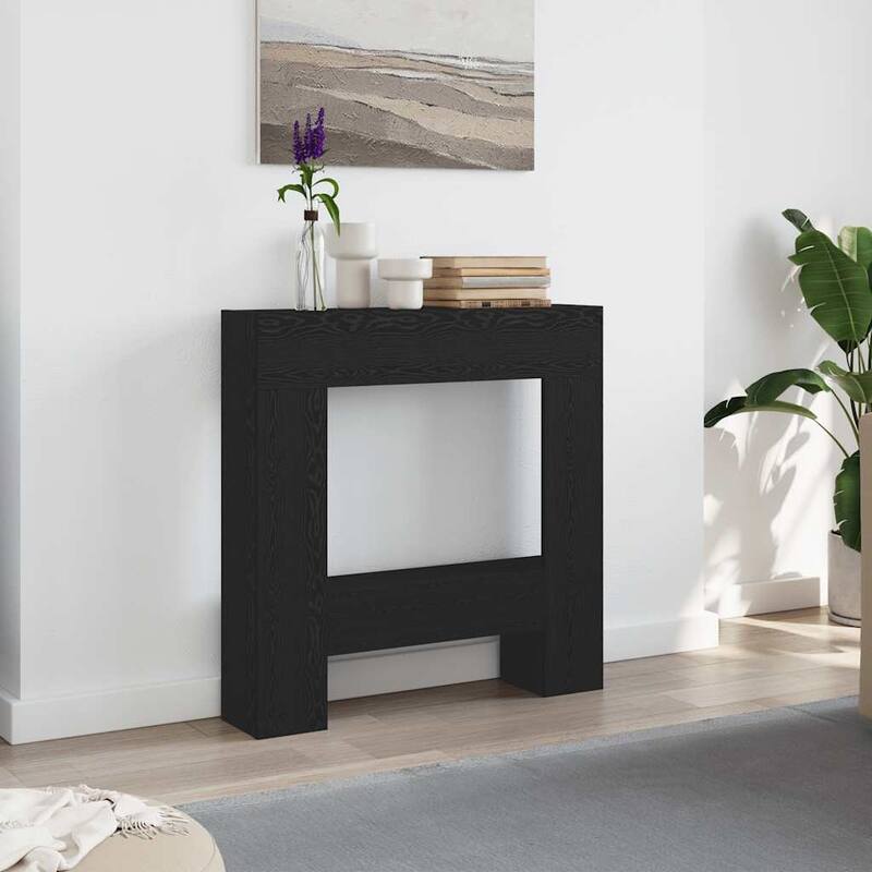 vidaXL Fireplace Surround 31.9x7.1x32.3" Engineered Wood - Black oak