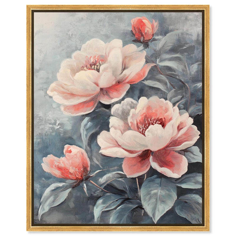 Blush Peony Canvas by Art Remedy - Gold - 20" x 24"