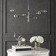 preview thumbnail 5 of 24, Cato Modern Iron Arm-Adjustable LED Chandelier, Chrome by JONATHAN Y