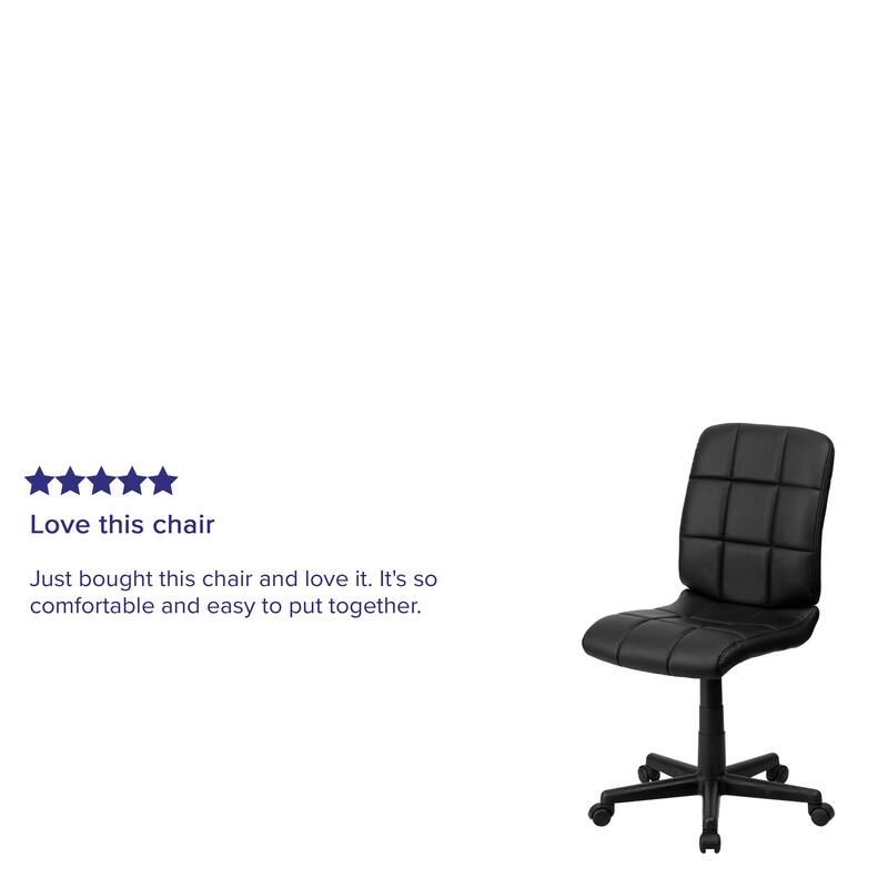 Mid-Back Quilted Vinyl Swivel Task Office Chair