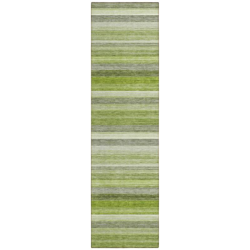 Machine Washable Indoor/ Outdoor Ombre Stripes Chantille Rug