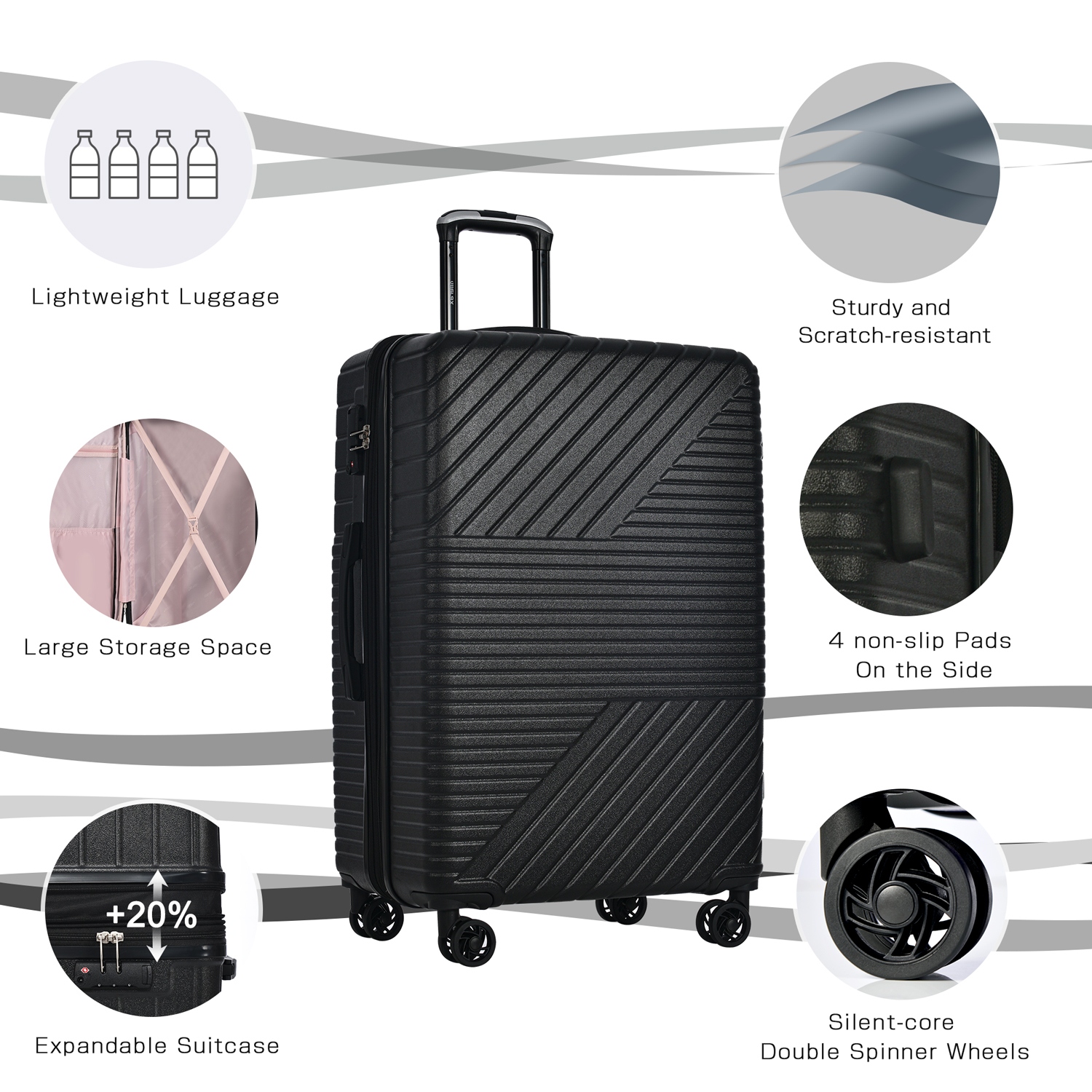Lightweight cheap luggage sets