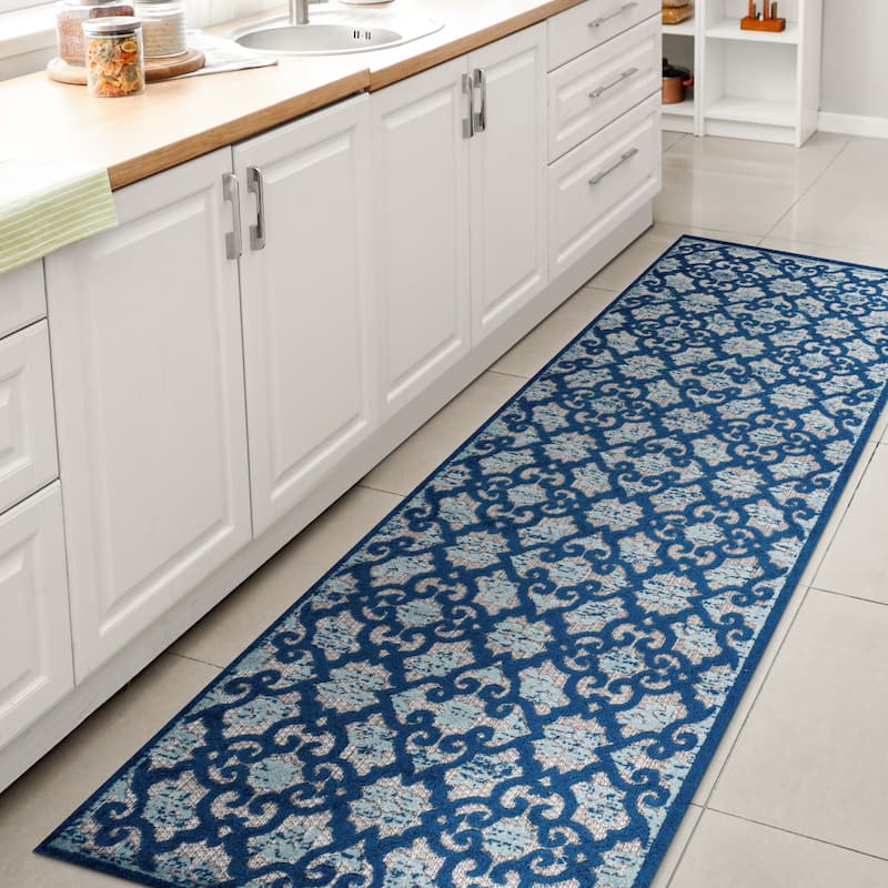 JONATHAN Y Crisantemo Tile Trellis High-Low Indoor/Outdoor Area Rug