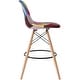 preview thumbnail 56 of 57, Counter Stool With Back Plastic Molded Wooden Eiffel Base For Kitchen Island Hotel Work High Chair