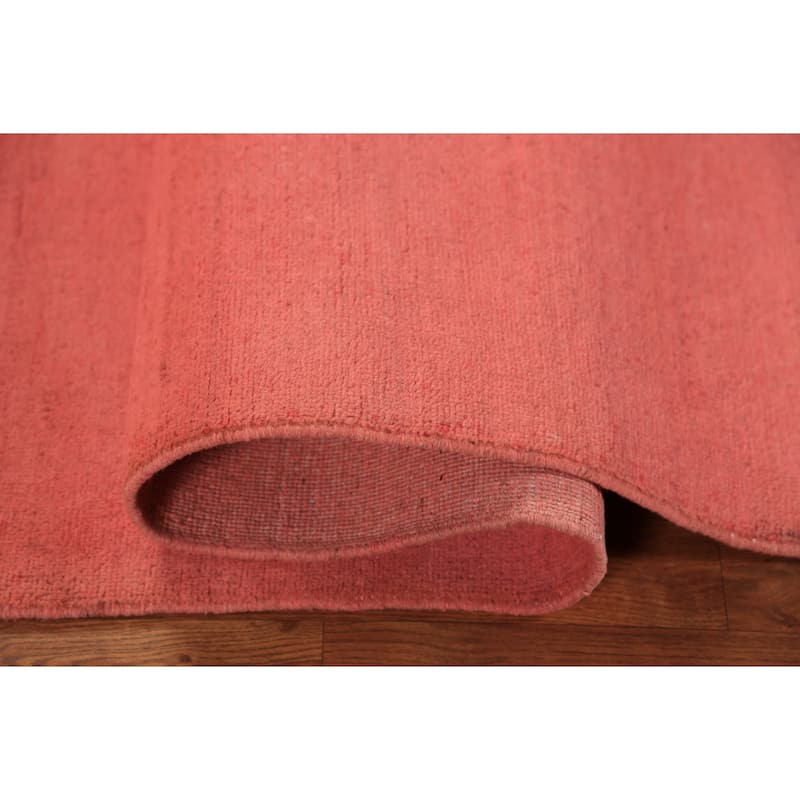 Pink Gabbeh Modern Rug Hand-Knotted Wool Carpet - 4'2" x 5'10"