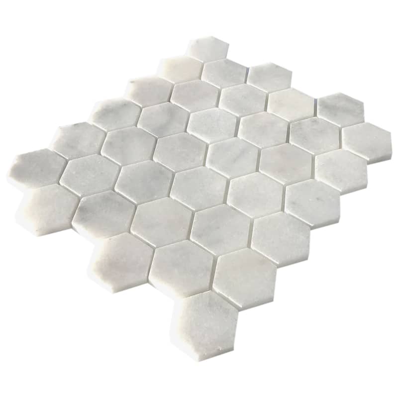 Pale Gray Marble 2" x 2" Honeycomb Polished Mosaic Tile