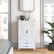 preview thumbnail 2 of 15, 27'' Accent Tall Tower White Storage Cabinet - Rustic Wood Sideboard Pantry Cabinet - Versatile Buffet Cabinet with Stor