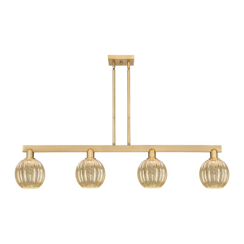 Innovations Lighting 716-4I-11-48 Preston Linear Preston 4 Light 48" - Brushed Brass / Mercury