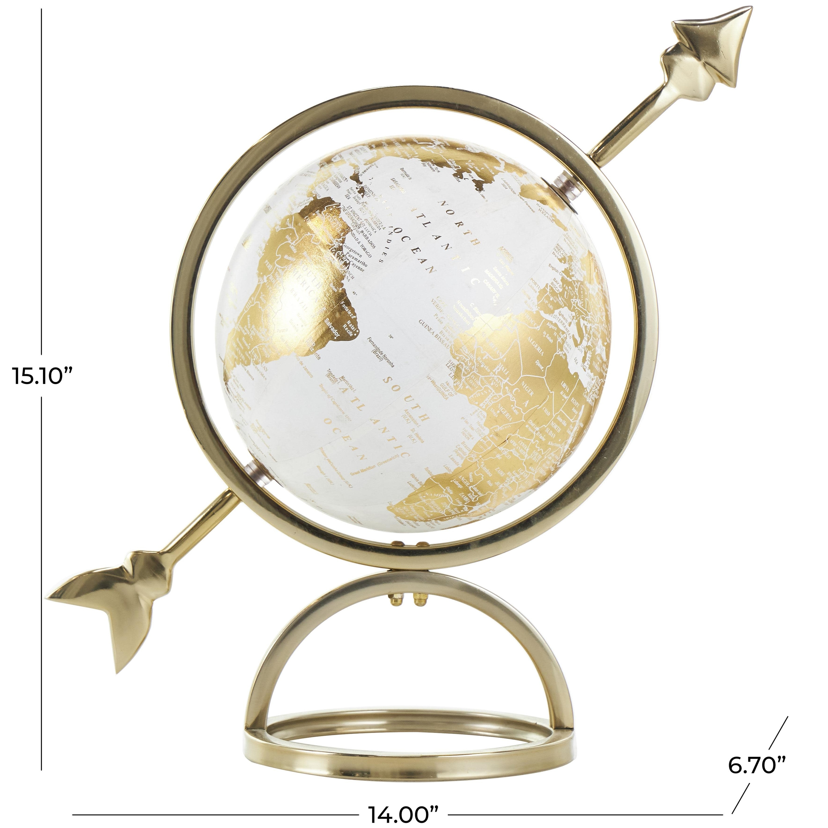 【新品未使用】AYTM アイテム Globe じょうろ GOLD 23 cm Aluminum Metal Armillary Globe with White Center - Gold - Roche