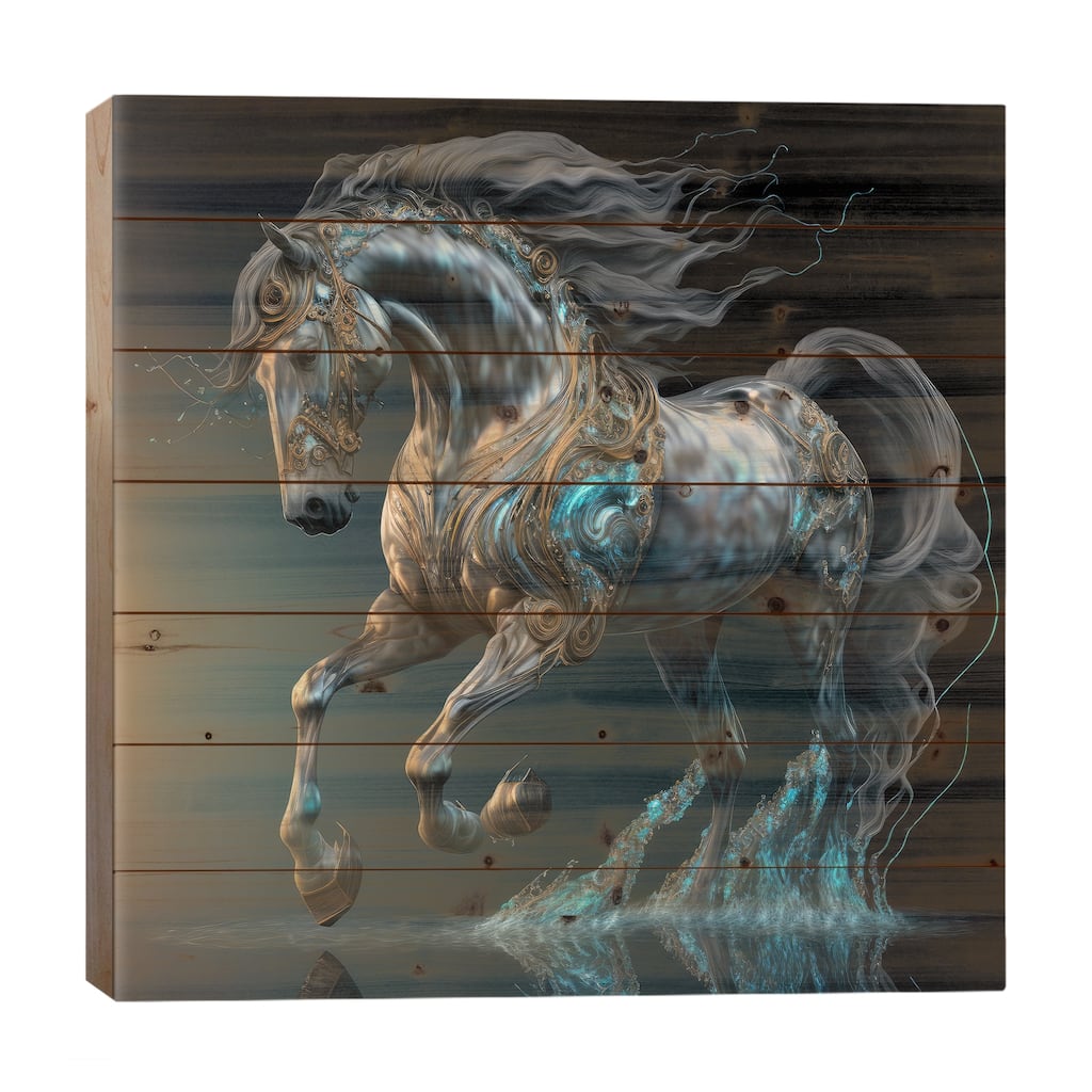 Elaborate Horse Print On Wood by Spacescapes - Multi-Color