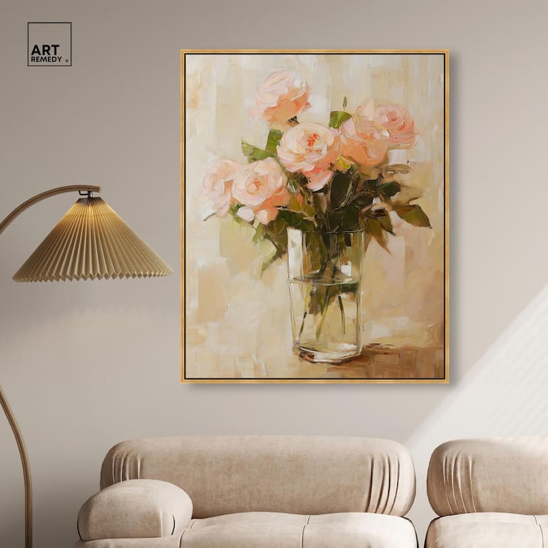 Soft Pink Blooms Canvas by Art Remedy