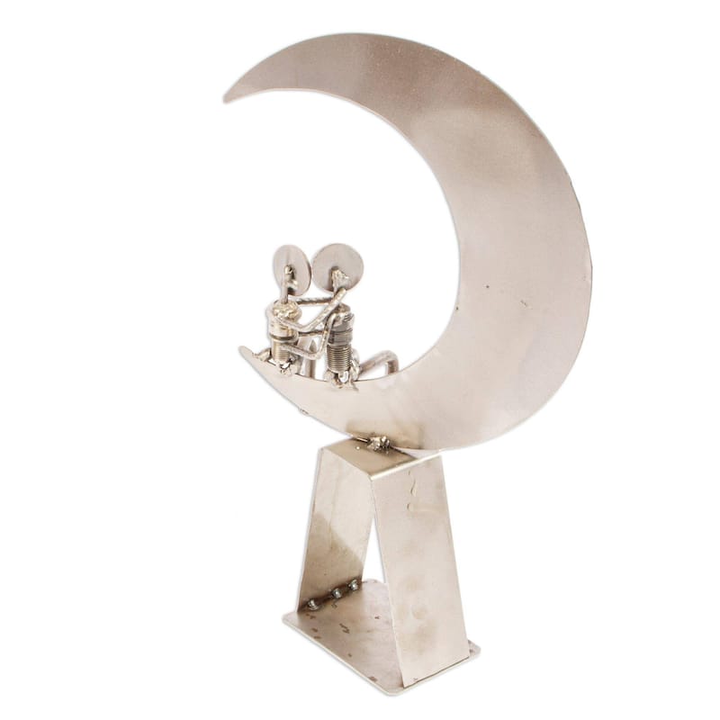 Novica Handmade Romance By Moonlight Recycled Auto Parts Sculpture