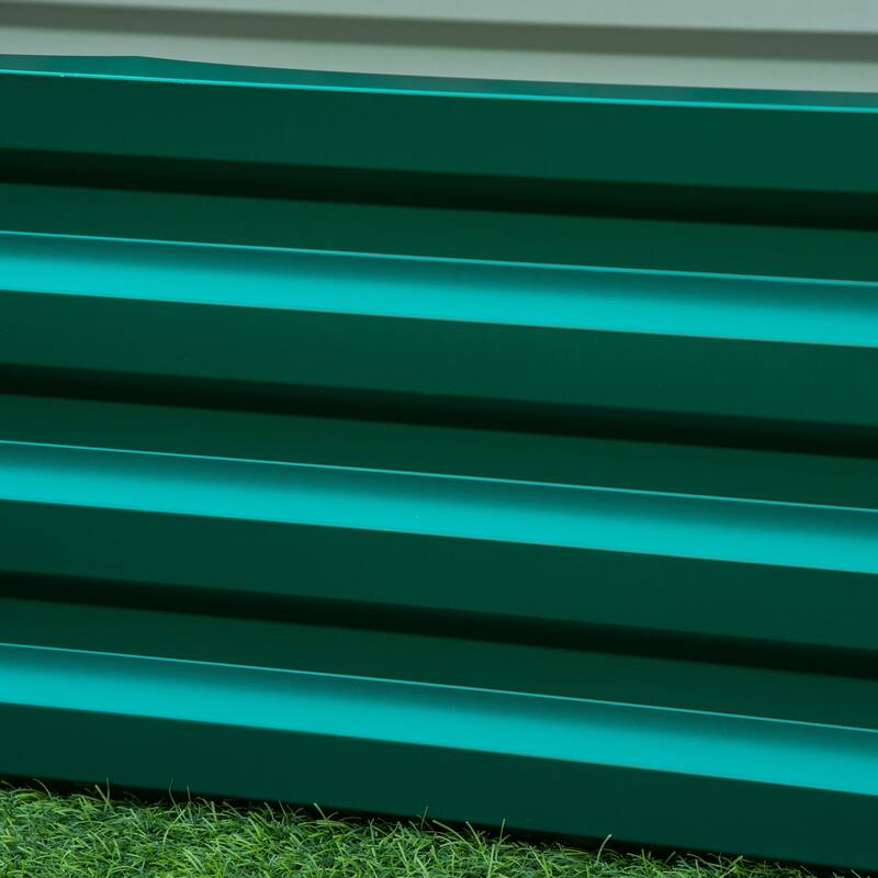 Outsunny 4' x 2' x 1' Raised Garden Bed Box with Weatherized Steel Frame for Vegetables, Flowers, & Herbs, Green